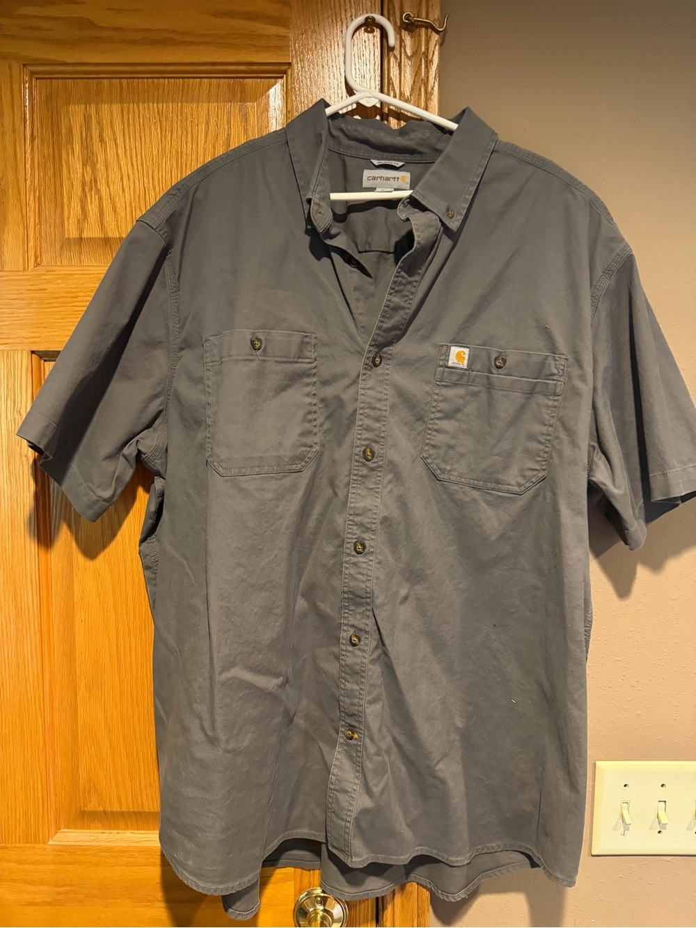 Carhartt Men’s Short-Sleeve Button-Down Shirt - Gray